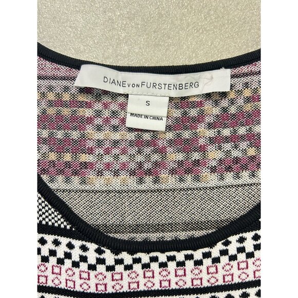 Diane von Furstenberg DVF ELEANOR Jacquard A Line Dress Banded Dot $498 Small - Picture 8 of 8